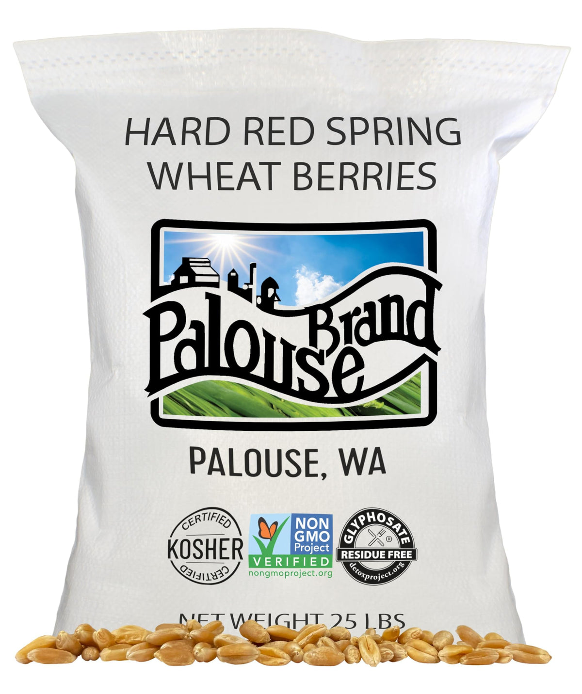 Palouse Brand wheat berries bag ready for pantry storage and versatile cooking.