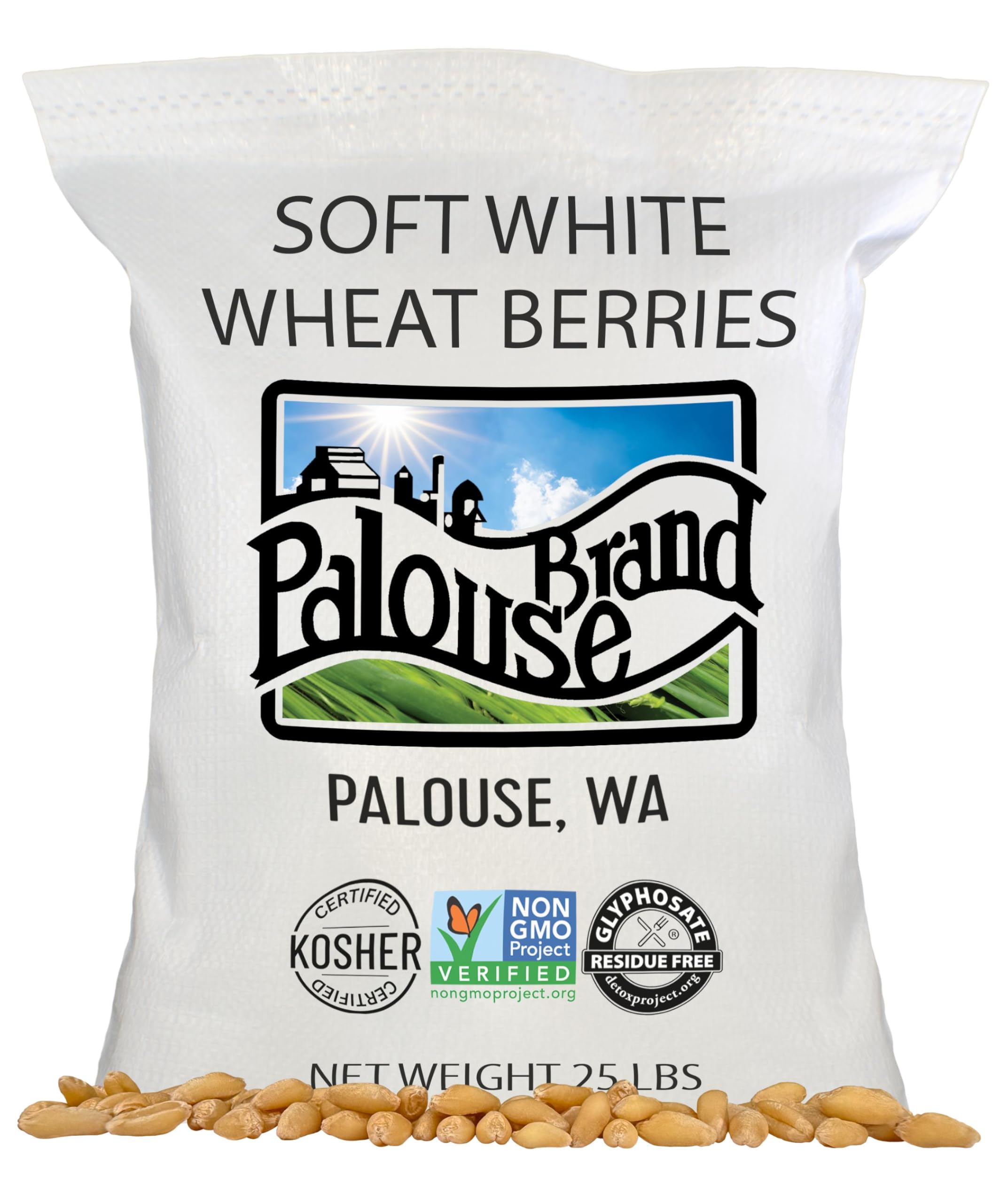 Palouse Brand wheat berries in bulk bag ideal for sprouting and baking.