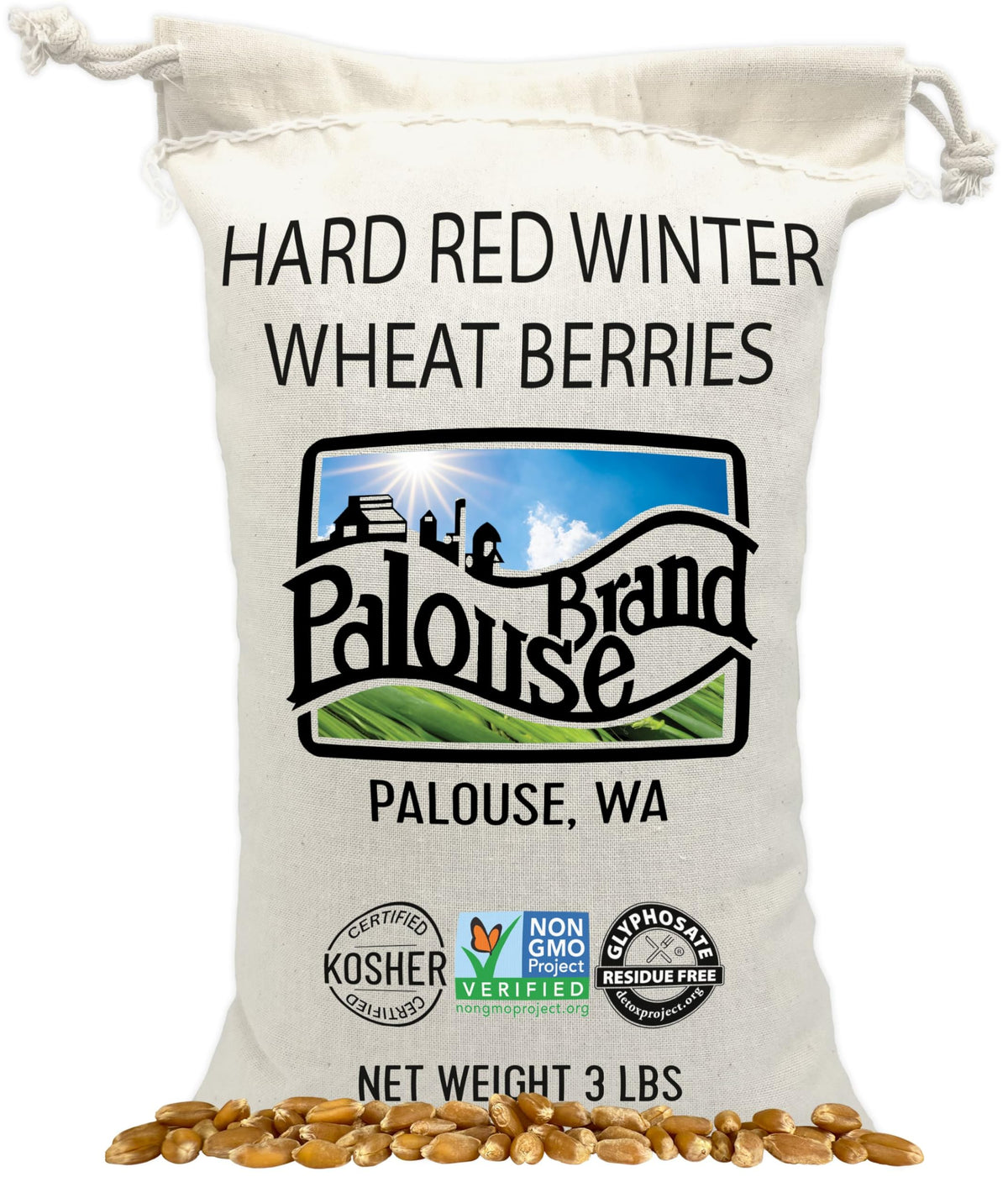 Palouse Brand wheat berries in a bag, fresh and pantry-ready for meals