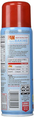 PAM Baking Spray label highlighting flour blend and ingredients