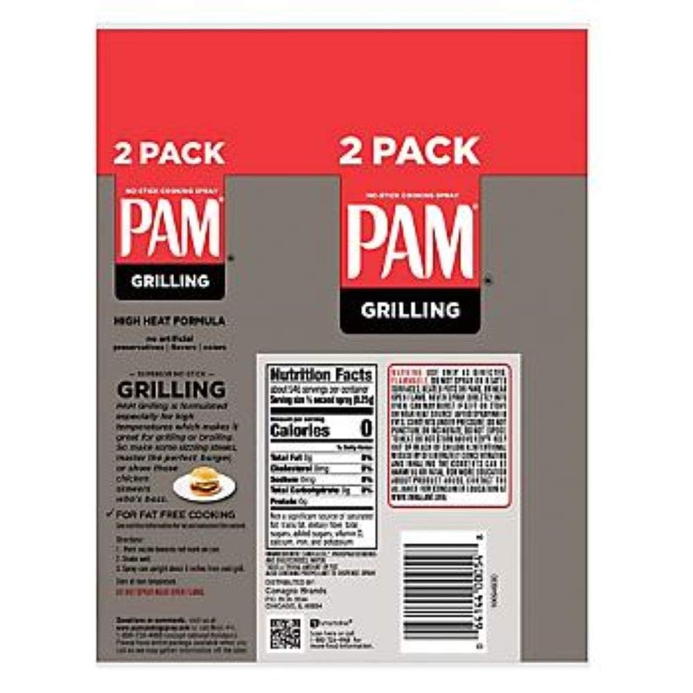 Pam GM Concepts No-Stick Grilling Spray mist-dispense for even coating and less sticking.