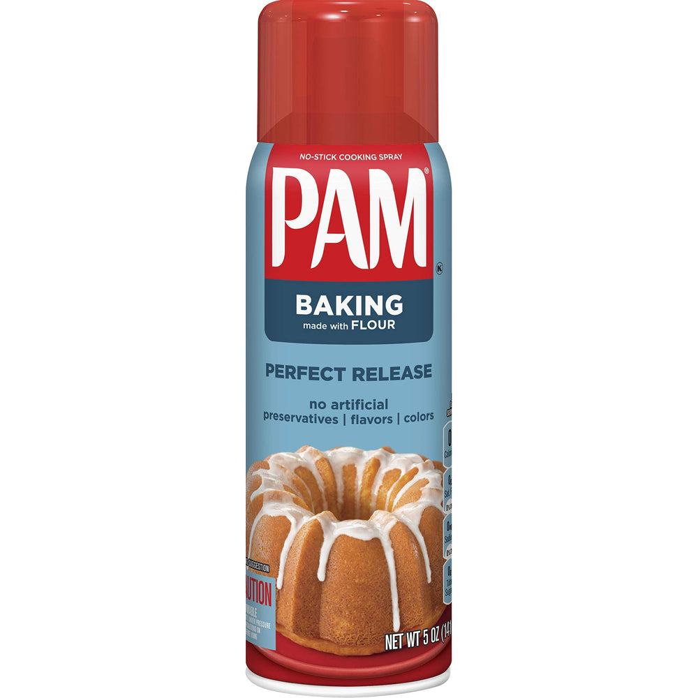 PAM non-stick baking spray can ready for easy release on bakeware.