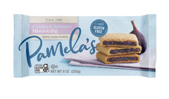 Pamela's Figgies and Jammies close-up, gluten-free fig cookie, 9 oz, inviting texture.