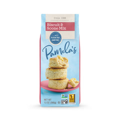 Pamela's Gluten Free Biscuit and Scone Mix 13oz pack for quick, gluten-free baking at home.