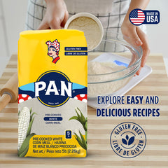 P.A.N. arepa dough formed and ready for cooking.