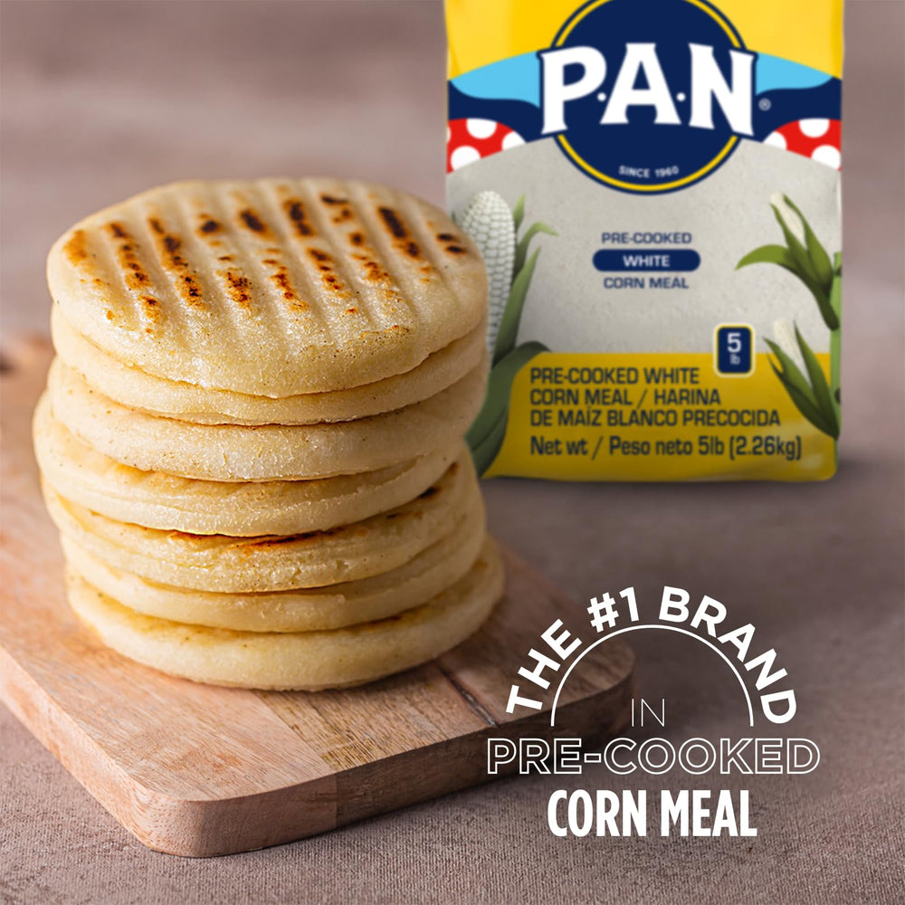 P.A.N. arepa filled and served with savory fillings.
