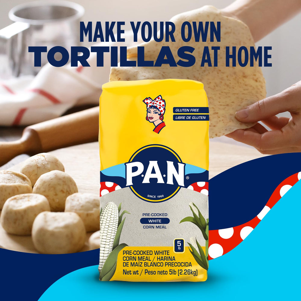 P.A.N. corn meal in a modern kitchen as a versatile pantry staple.