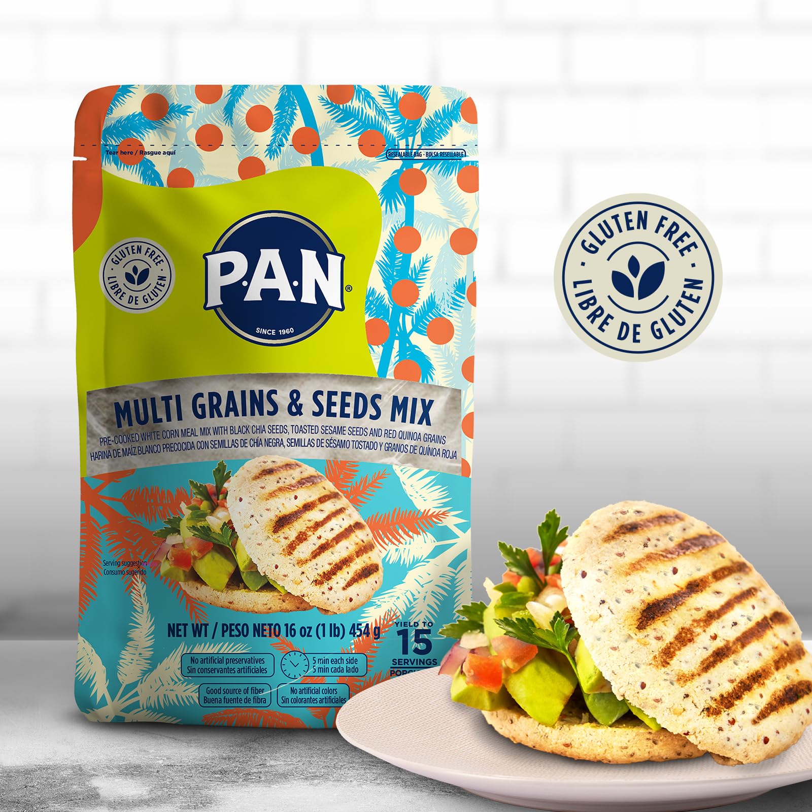 P.A.N. arepas cooking shot, quick gluten-free dough.