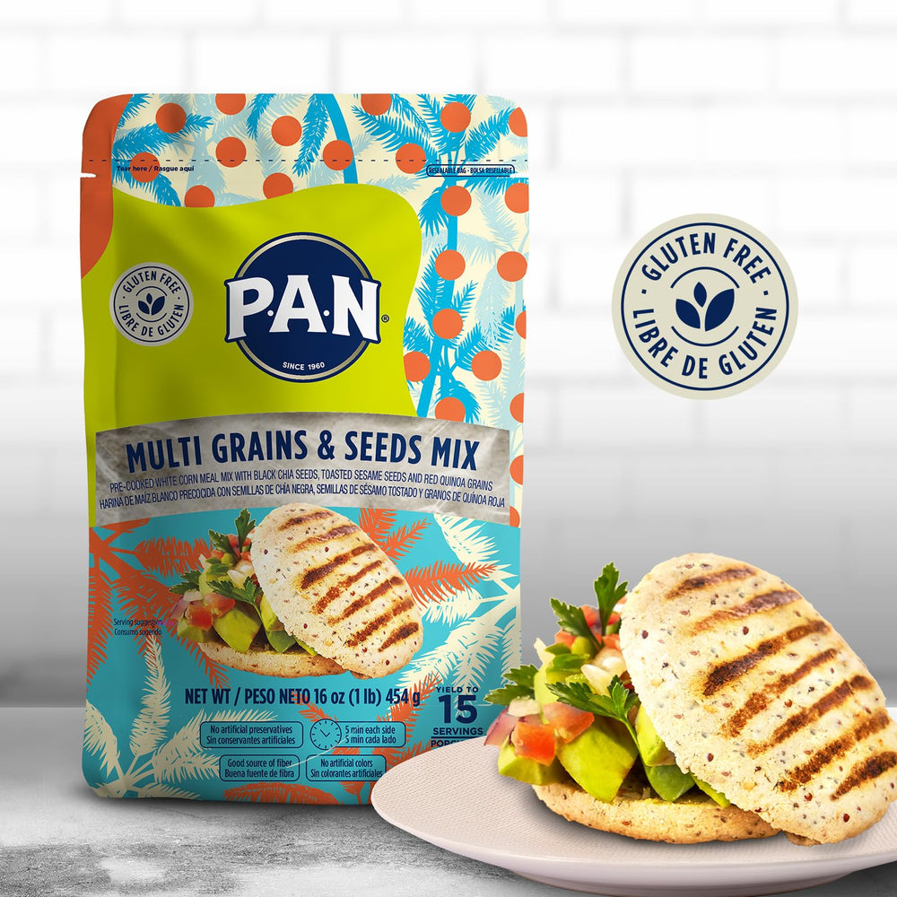 P.A.N. arepas cooking shot, quick gluten-free dough.