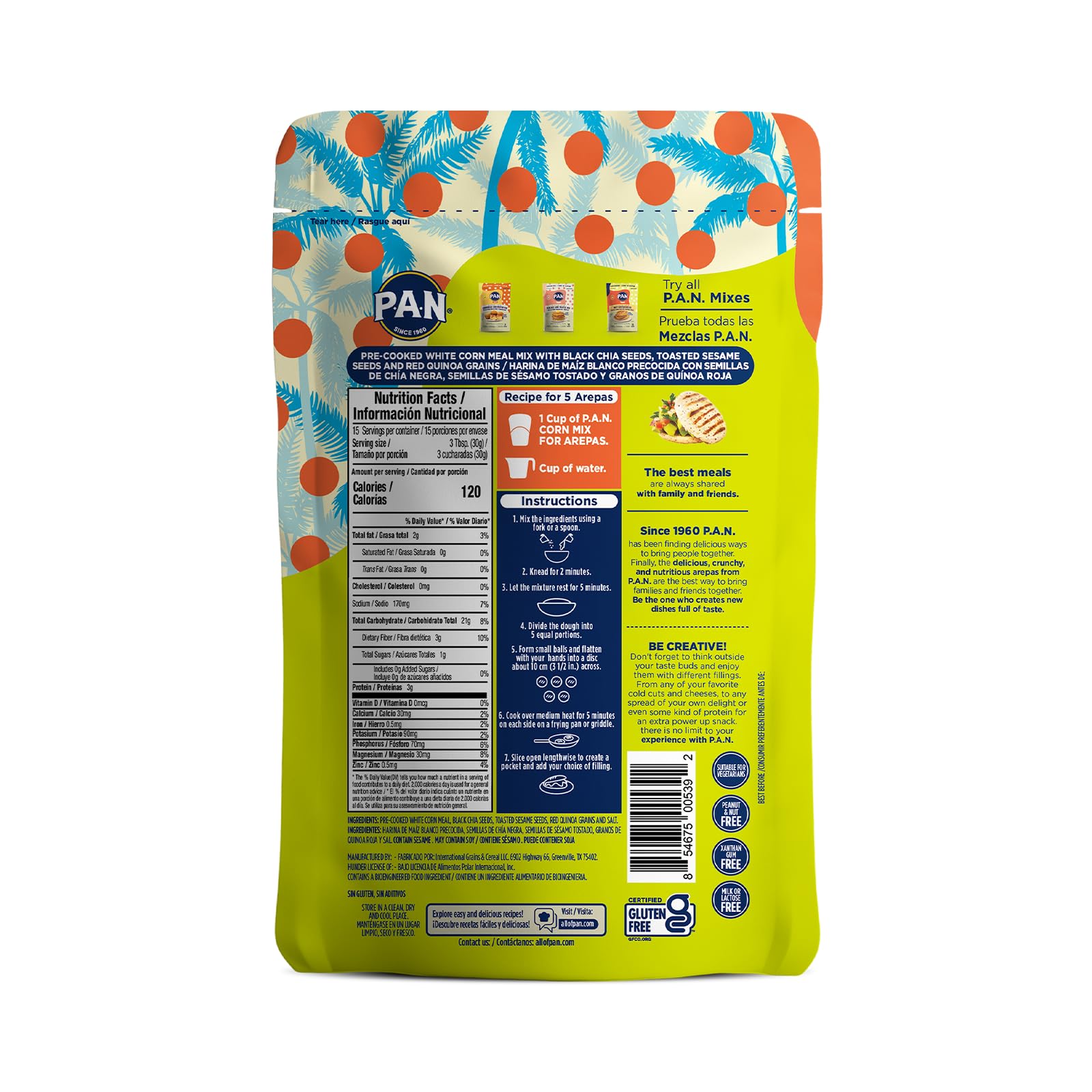 P.A.N. mix chia close-up highlights omega-3 boost.
