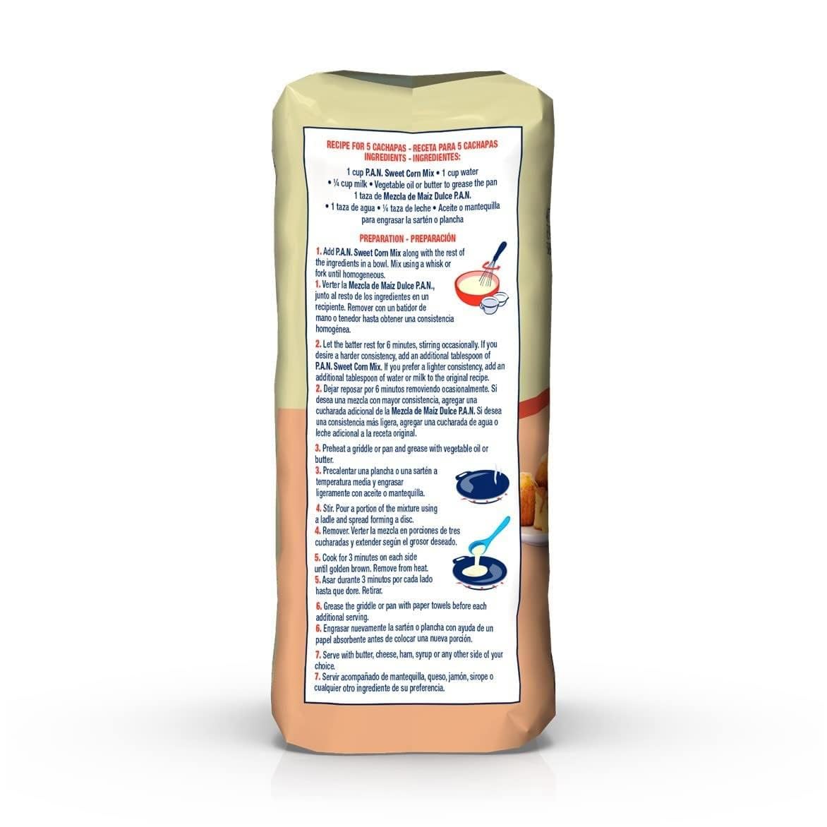 P.A.N. Sweet Corn Mix measuring water, milk, and oil for quick batter