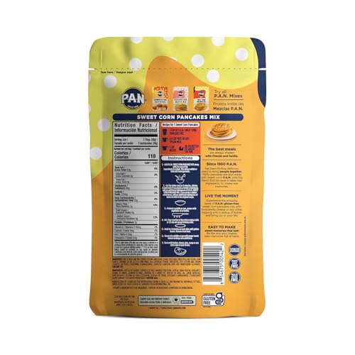 P.A.N Sweet Corn Pancakes Mix dry-ingredients bag highlighting a ready-to-use mix.