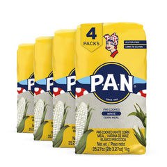 P.A.N. white corn meal packaging highlighting gluten-free dough potential