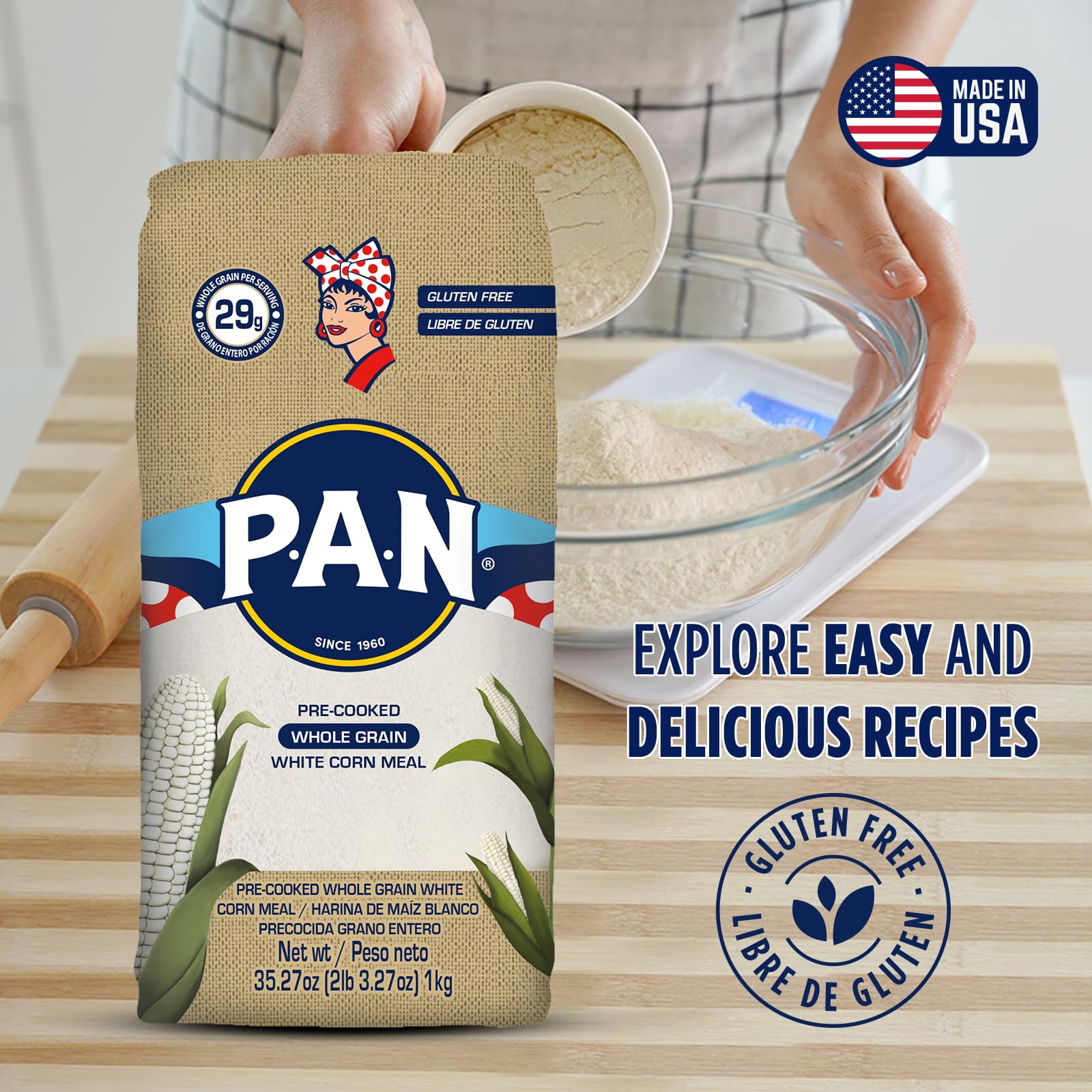 PAN Whole Grain dough ready in minutes for arepas