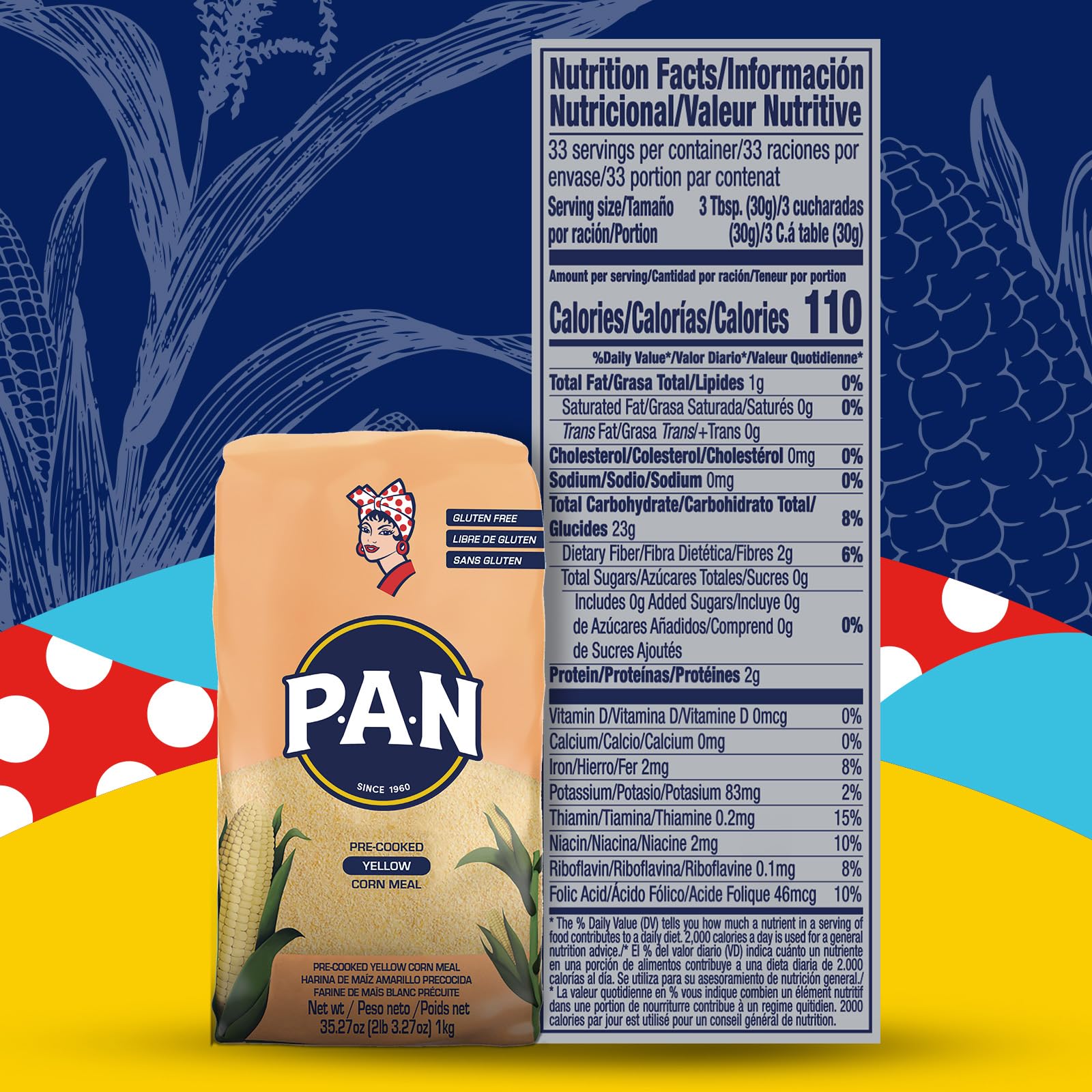 P.A.N. yellow corn meal dough forming into soft arepas.