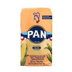 P.A.N. yellow corn meal arepa dough being shaped for quick meals.