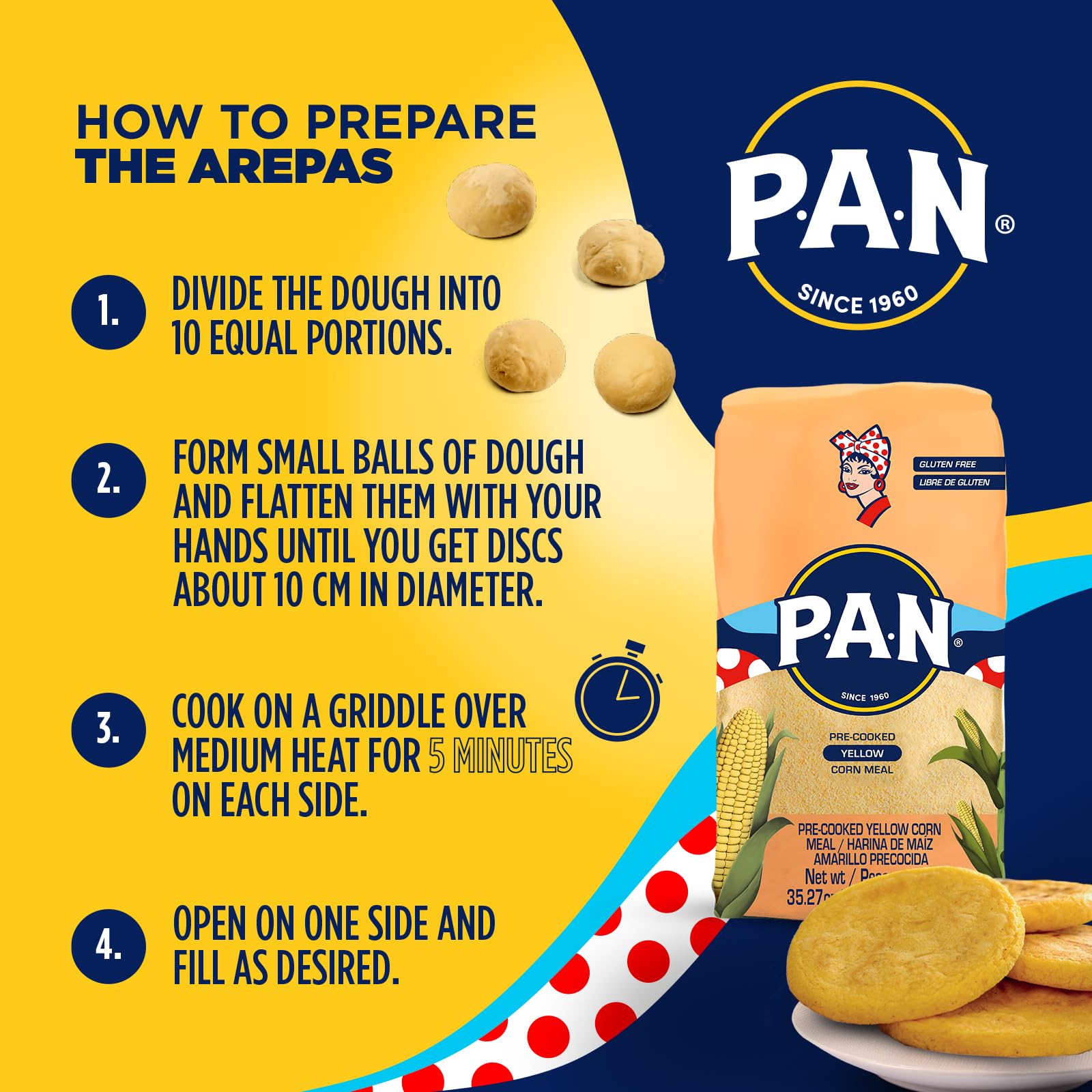 P.A.N. yellow corn meal corn muffins with tender crumb.