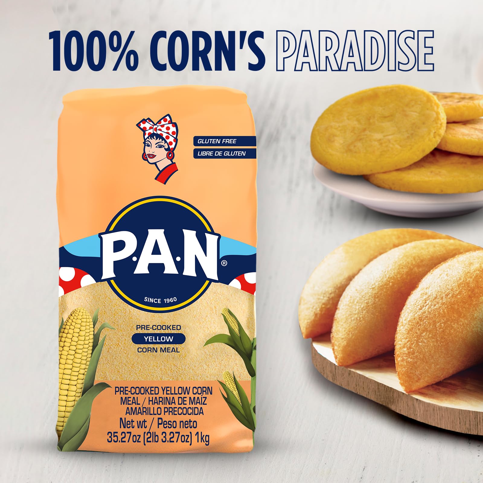 P.A.N. yellow corn meal polenta dish with golden, comforting texture.