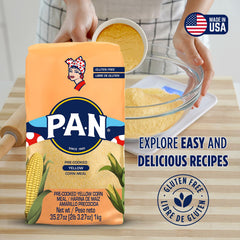 P.A.N. yellow corn meal pupusas ready to fry or bake.