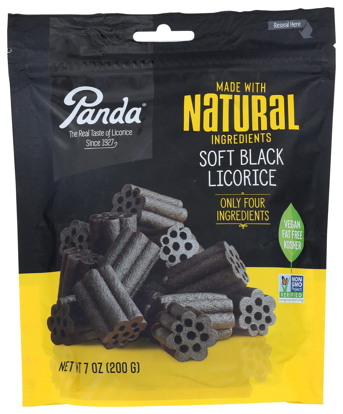 Panda Licorice Chew packaging shows a convenient 7 oz bag for on-the-go snacking.