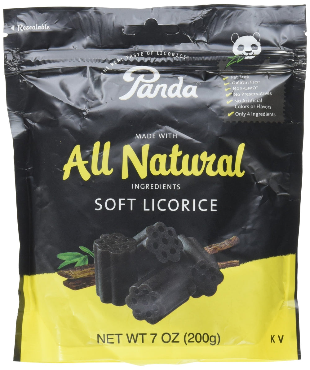 Panda Licorice Soft Chews Black packaging for on-the-go enjoyment