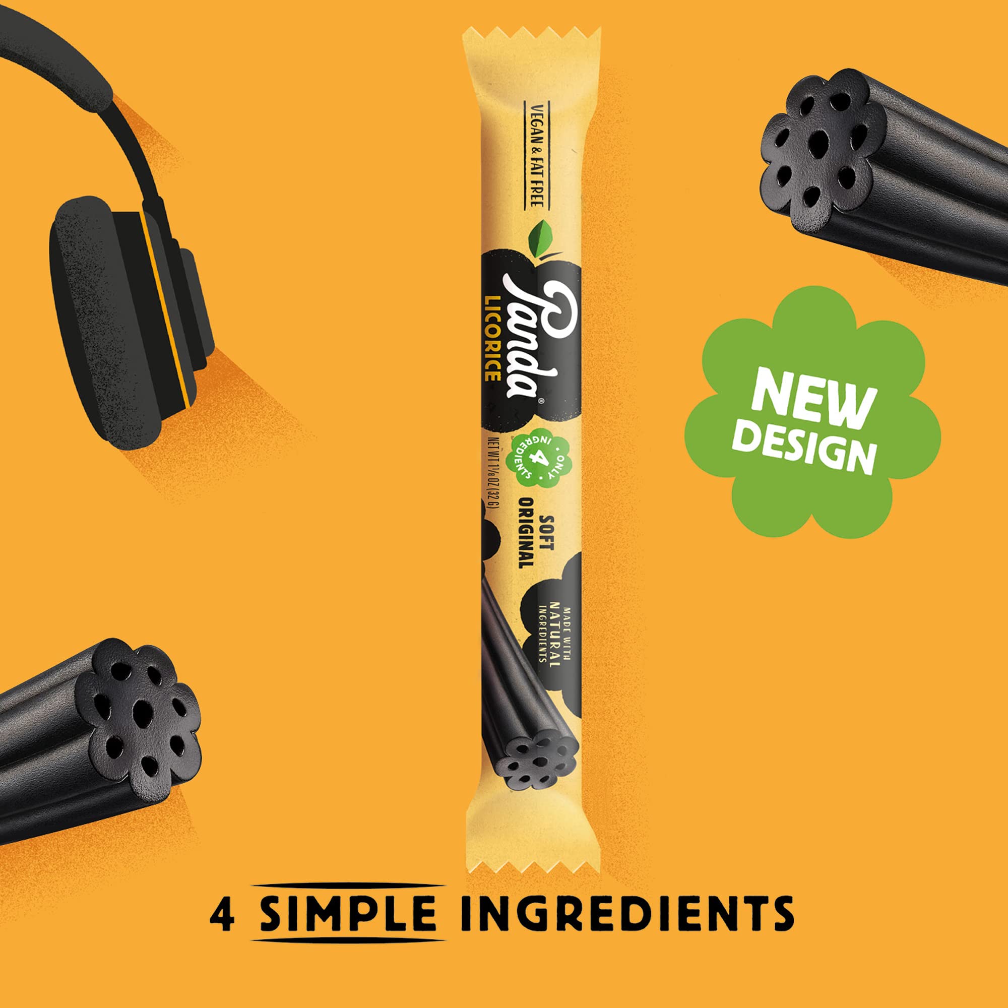 Natural colors and flavors from Panda licorice, no artificial additives.