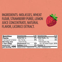 Panda licorice bar close-up highlighting natural strawberry flavor