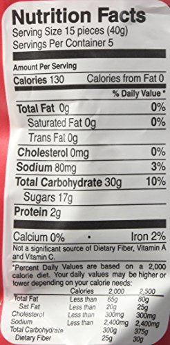 Panda Raspberry Licorice ingredient label emphasizes vegan and kosher.