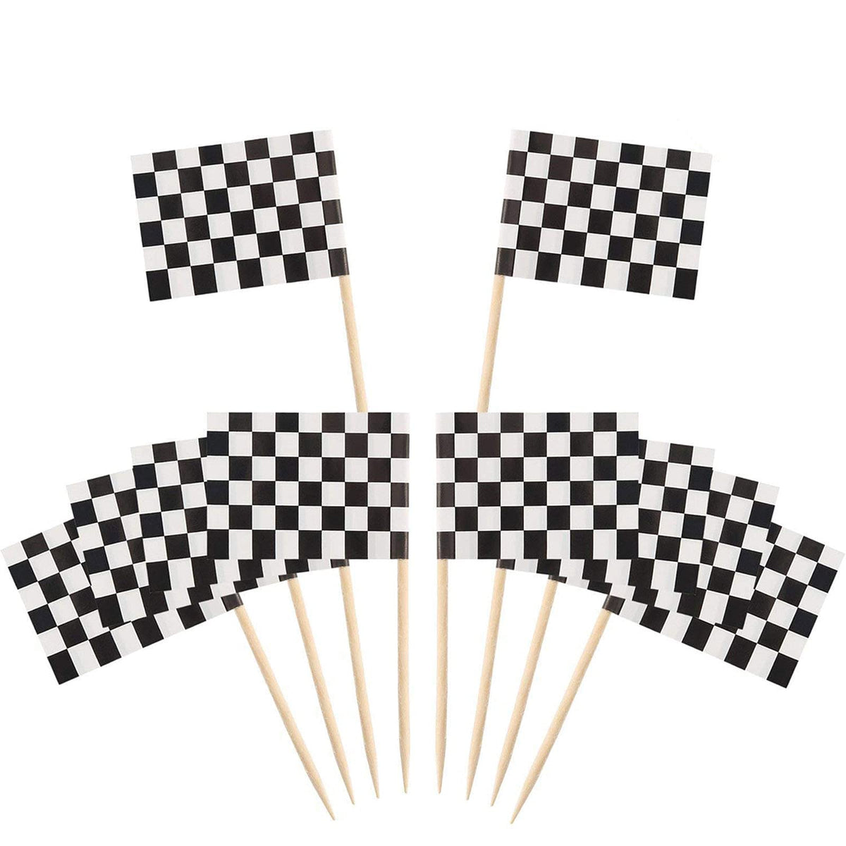 Pangda checkered racing flag picks add style to cupcakes and desserts for parties
