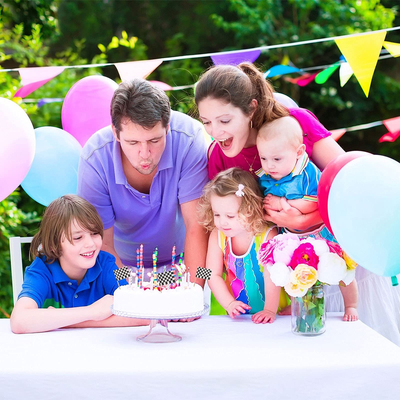 Pangda toothpick flags are non-edible decor accents for cake and dessert tables