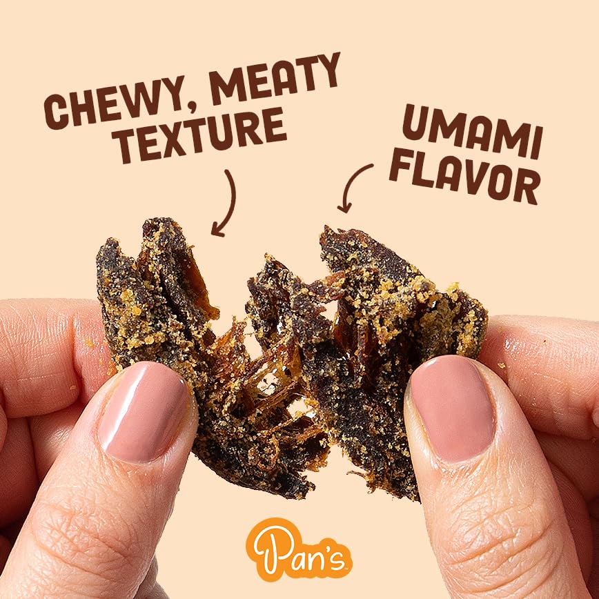 Pan's Mushroom Jerky high-fiber snack ideal for travel.