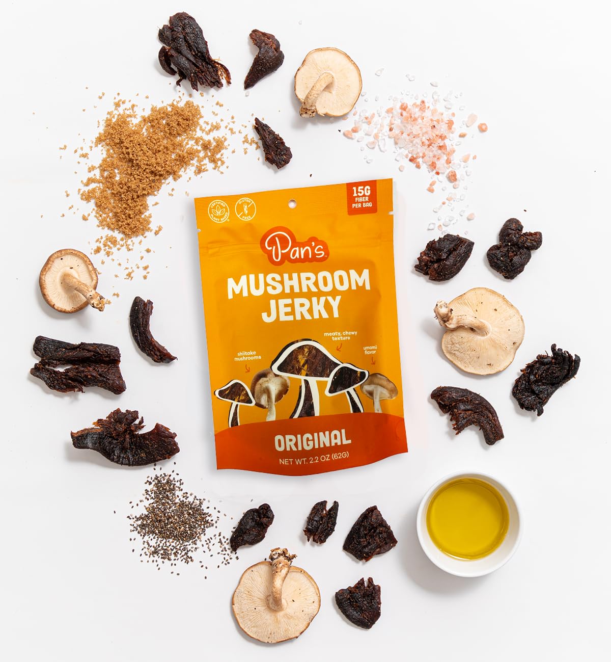 Pan's Mushroom Jerky salad topping adds flavor without meat.