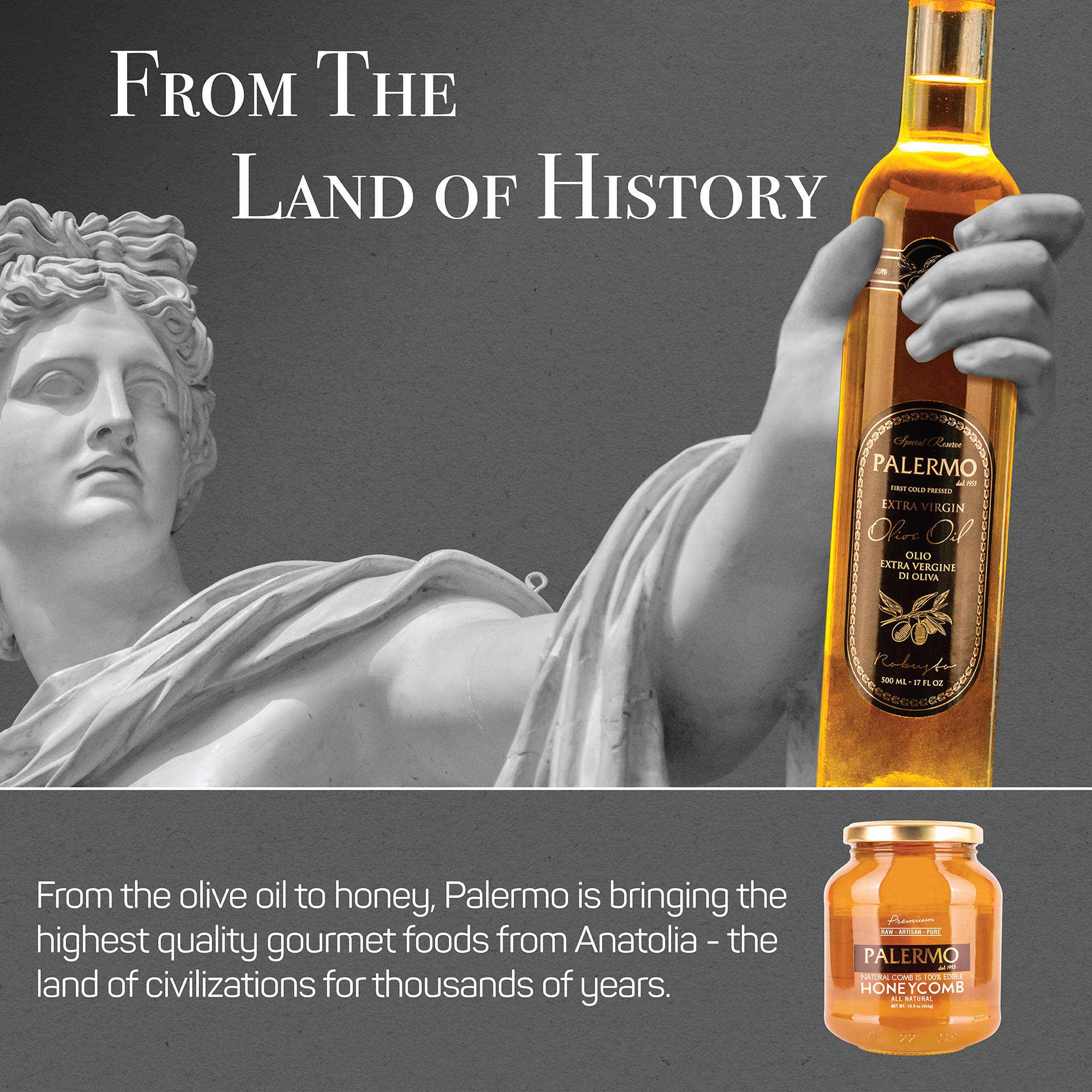 Papa Palermo brand heritage; trusted gourmet honeycomb across worldwide markets.