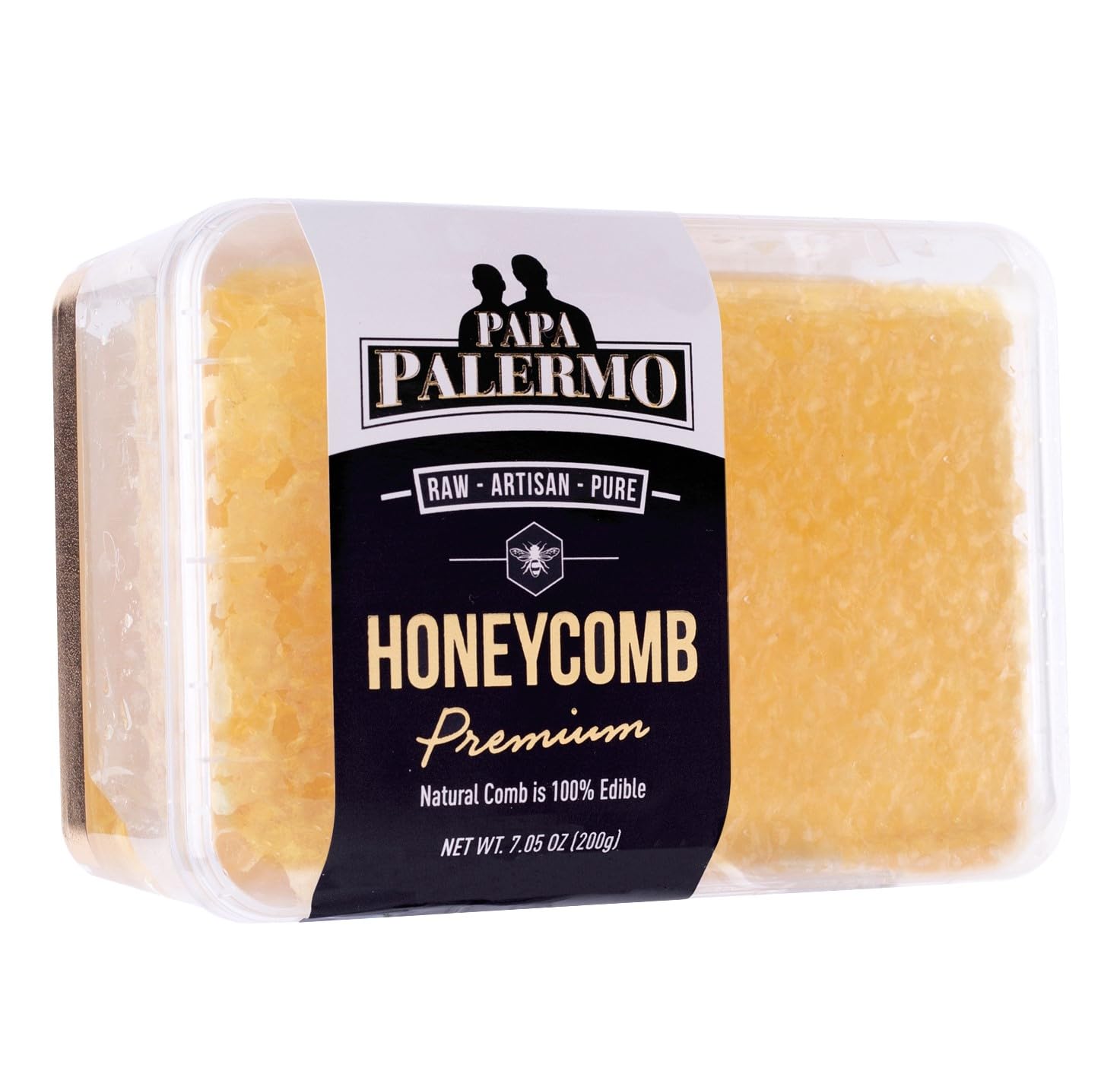 Papa Palermo honeycomb packaging; securely packed to preserve freshness from hive to table.