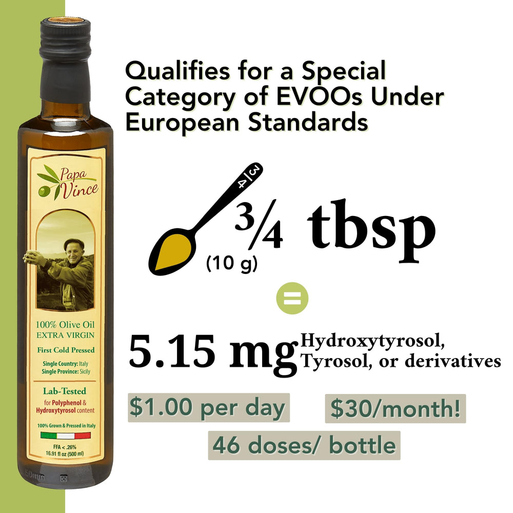 Papa Vince olive oil early harvest 2024-25—low acidity, bright finish