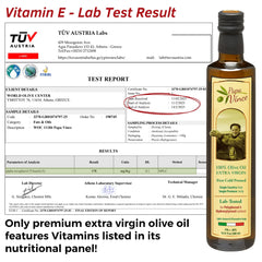 Papa Vince olive oil label closeup—polyphenol rich family harvest