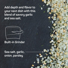Papa Palermo built-in grinder in action for optimal grind.