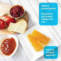 Papa Palermo honeycomb on cheese board, ideal pairing texture and flavor.
