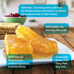 Papa Palermo honeycomb closeup texture showing amber color ideal for cheese pairing.