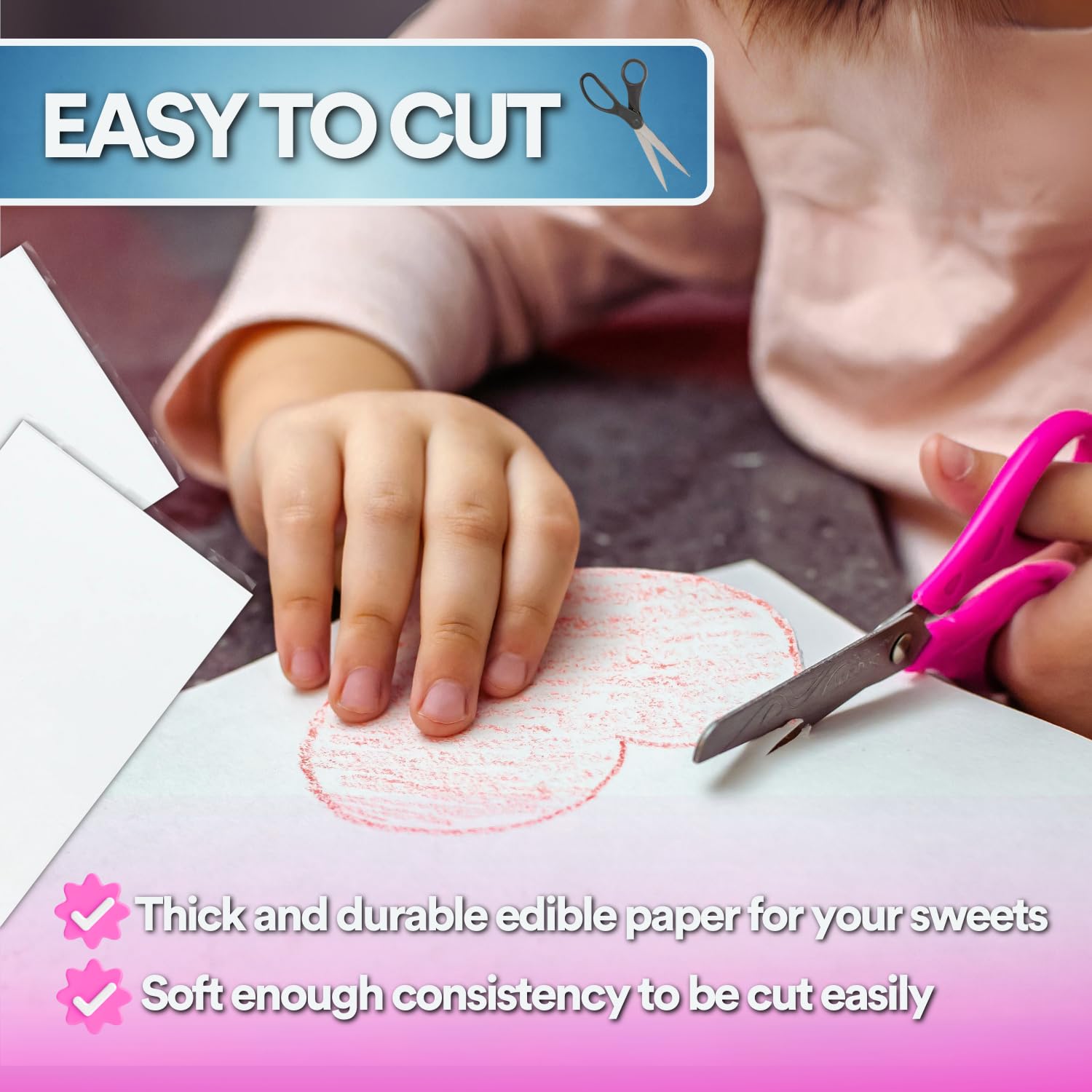 Paper2Eat frosting sheets stay fresh up to 18 months when stored.