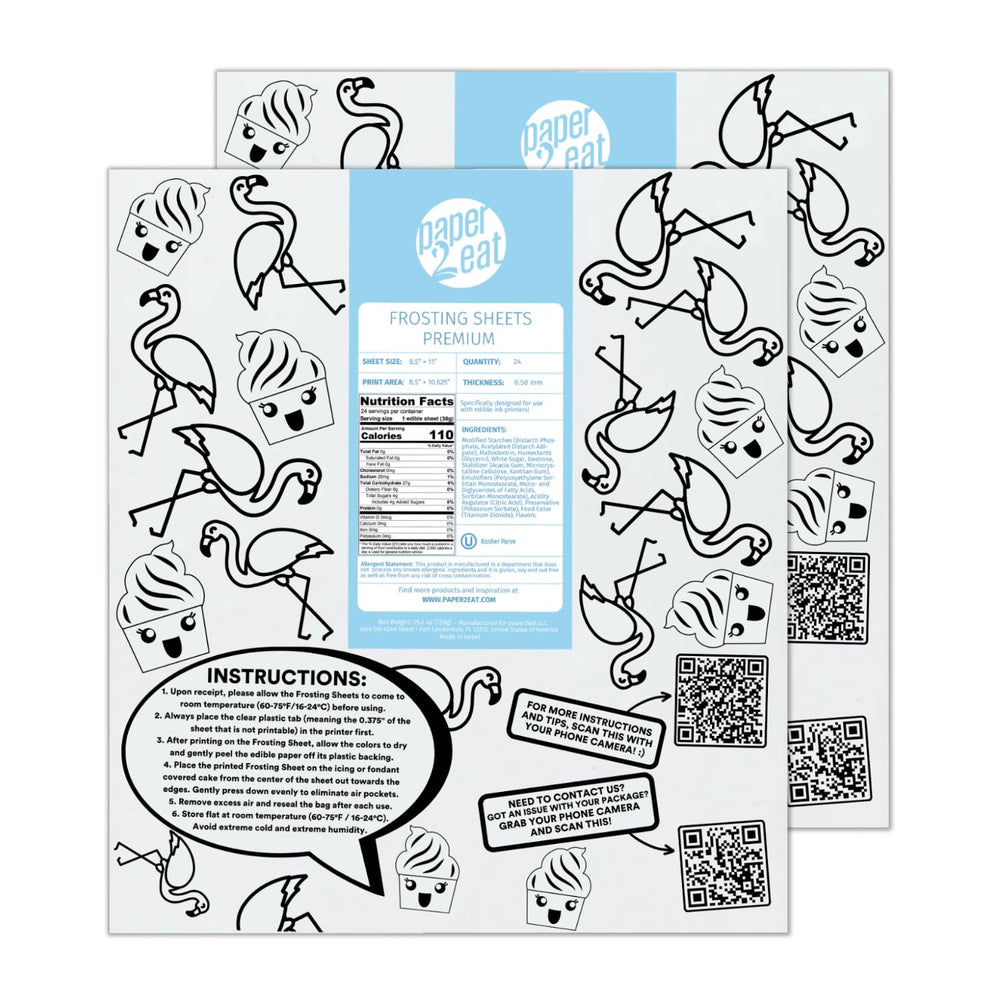 Paper2Eat frosting sheets in a resealable bag preserve freshness for months.