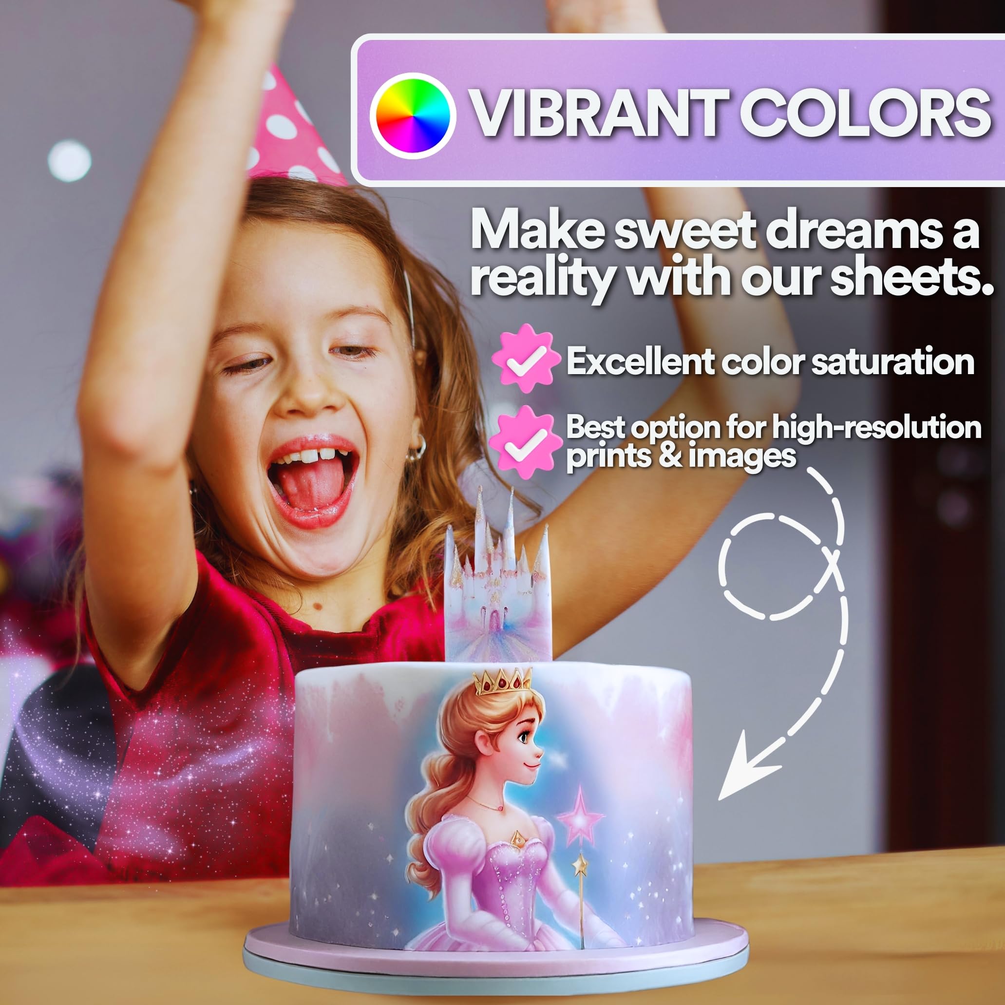 paper2eat frosting sheets three-pack view demonstrates ready-to-use sheet set
