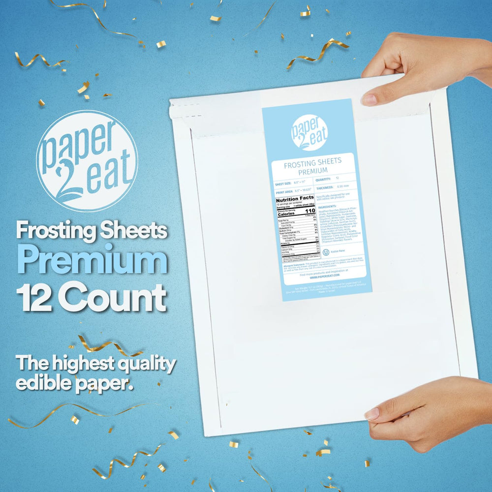 paper2eat Frosting Sheets white edible icing for vibrant cake decorating