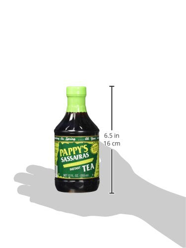 Pappy's Sassafras Tea Concentrate brewing pour into glass shows instant preparation.
