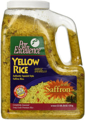 Par Excellence yellow rice saffron packaging highlights authentic Spanish seasoning for flavorful weeknight meals.