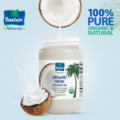 Parachute Naturalz Organic Virgin Coconut Oil glass jar preserves aroma and freshness.