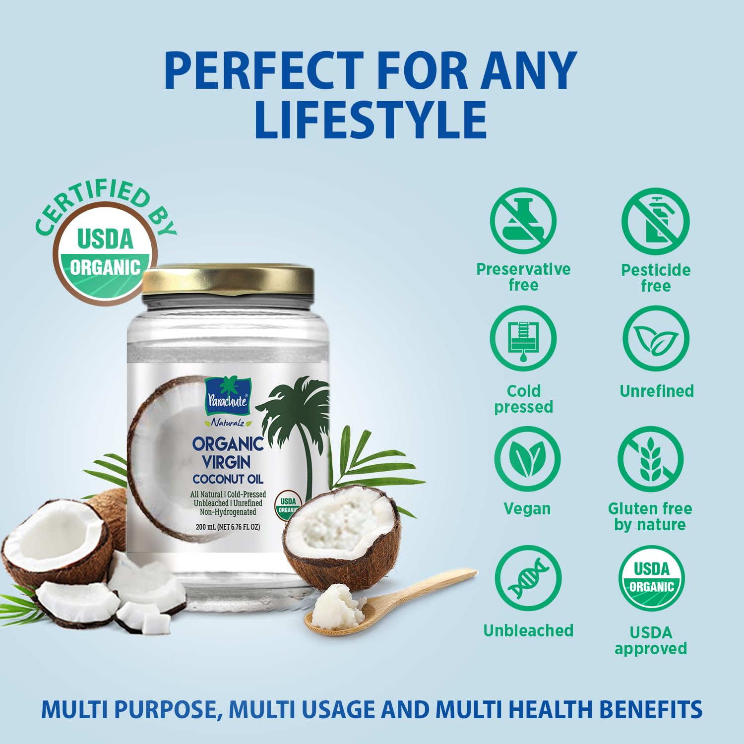 Oil pulling with Parachute Naturalz cold-pressed coconut oil.