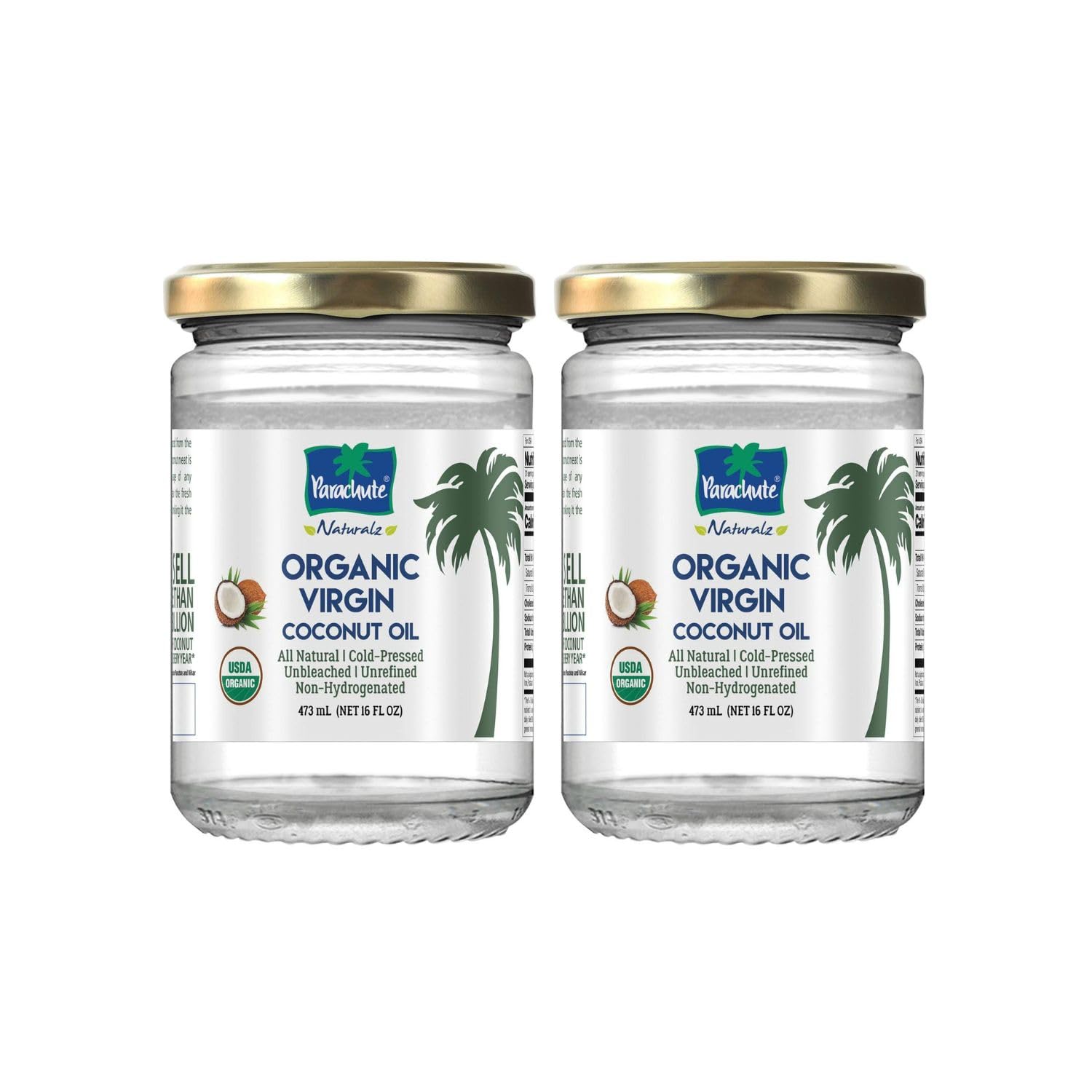 Parachute Naturalz virgin coconut oil in a glass jar for versatile use