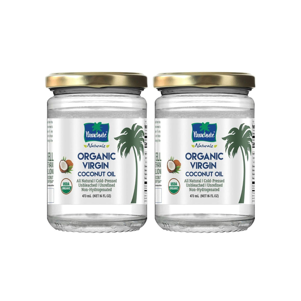 Parachute Naturalz virgin coconut oil in a glass jar for versatile use