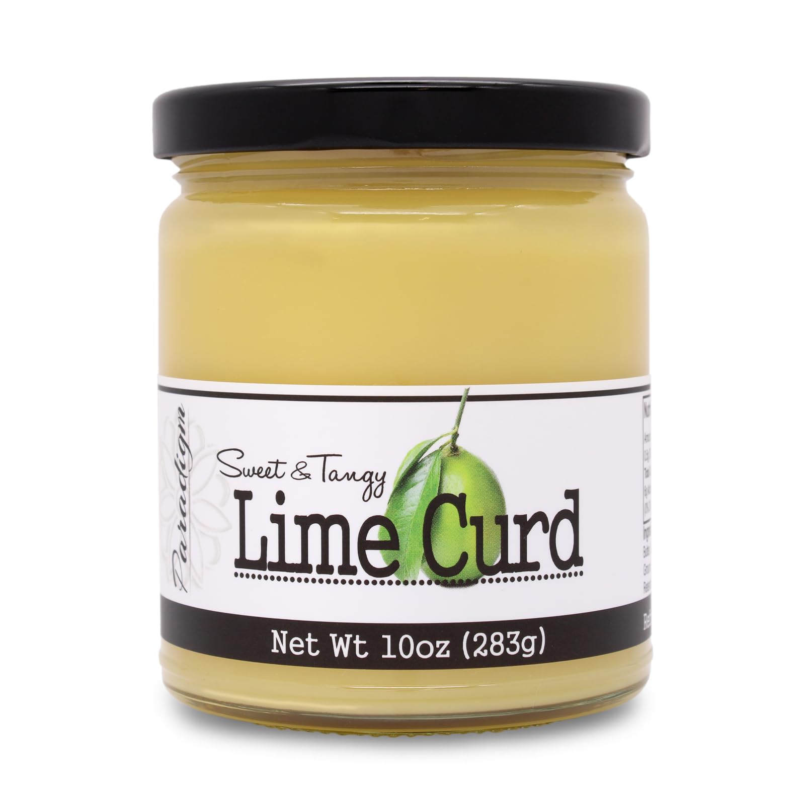Paradigm Foodworks Lime Curd jar close-up, glossy texture ideal for spreading on toast.